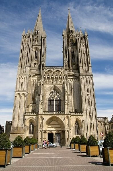 Notre Dame cathedral dating from the 14th century, Coutances, Cotentin, Normandy, France, Europe