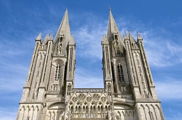 Detail of Notre Dame cathedral dating from the 14th century, Coutances, Cotentin, Normandy, France, Europe