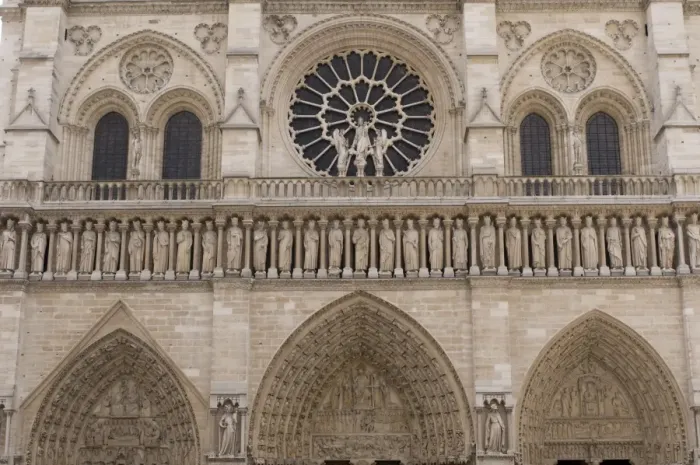 Framed Print : Detail of Notre Dame Cathedral, Paris, France, Europe