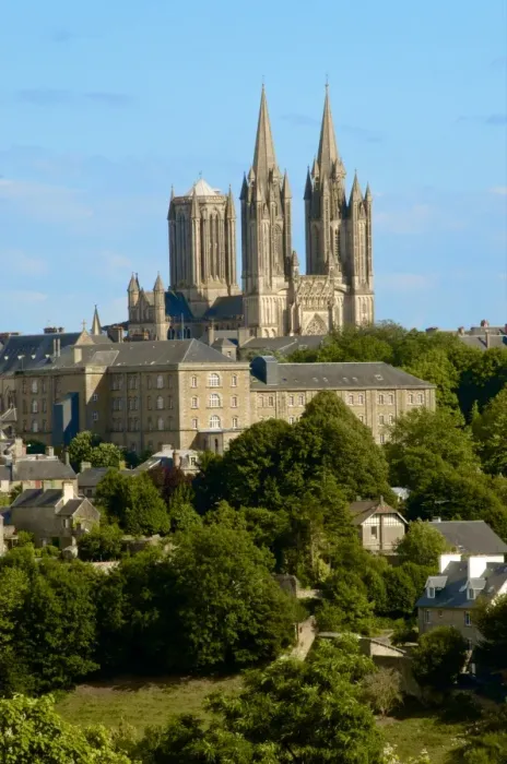Framed Print : Notre Dame cathedral on skyline of Coutances, Cotentin, Normandy, France, Europe Framed Print : Notre Dame cathedral on skyline of Coutances, Cotentin, Normandy, France, Europe