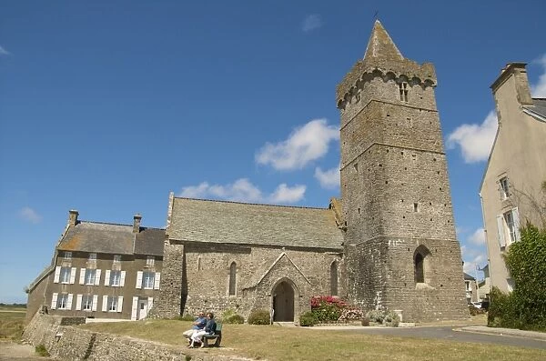 Notre Dame church dating from the 15th century, Port Bail, Cotentin, Normandy, France, Europe