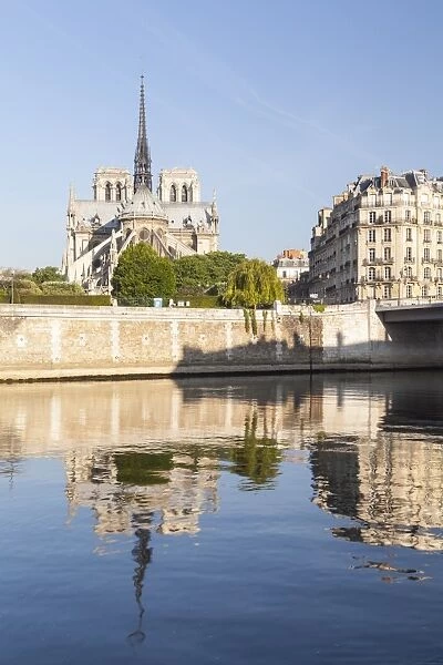 Notre Dame de Paris Cathedral and the River Seine, Paris, France, Europe