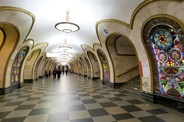 Novoslobodskaya Metro Station, Moscow, Russia, Europe