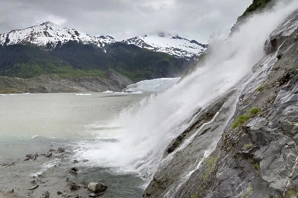 Nugget Falls at Mendenhall Glacier, Juneau, Alaska, United States of America, North America