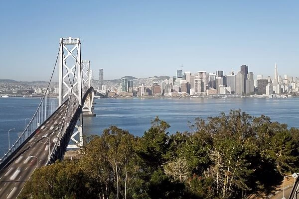 Oakland Bay Bridge and city skyline, San Francisco, California, United States of America, North America