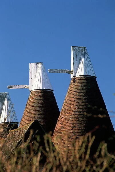 Oast house roofs, Chiddingstone, Kent, England, United Kingdom (U. K. ), Europe