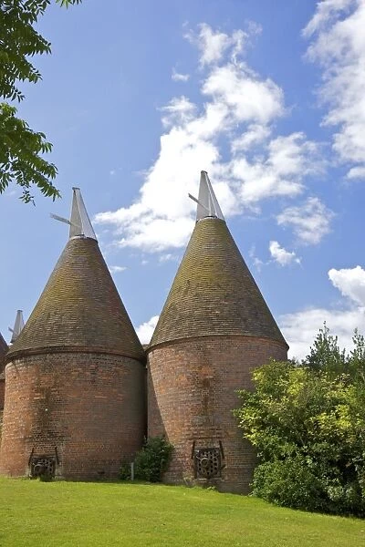 Oast houses (hop kilns) designed for kilning (drying) hops, Sissinghurst, Kent, England, United Kingdom, Europe
