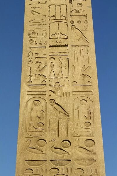 Obelisk, 25m high, Luxor Temple, Luxor, Thebes, UNESCO World Heritage Site
