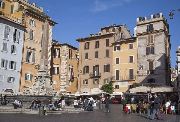 Obelisk and fountain, Piazza Della Rotonda, Rome, Lazio, Italy, Europe