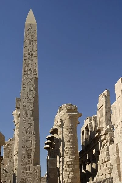 Obelisk and hypostyle hall, Temple of Karnak, near Luxor, Thebes, UNESCO World Heritage Site