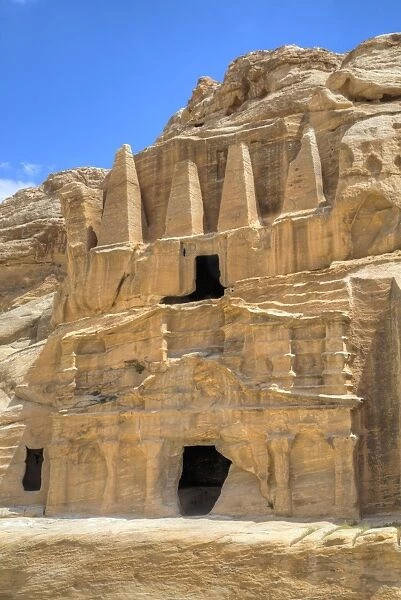 Obelisk Tomb (upper structure), Bab as-Sig Triclinium (lower structure), Petra, UNESCO