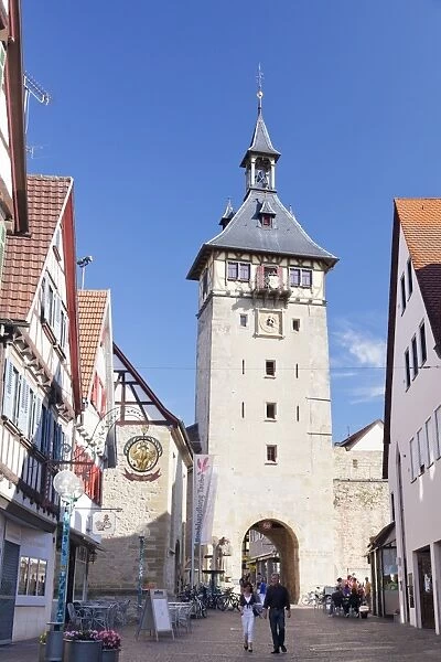 Oberer Torturm Tower, Marbach am Neckar, Neckartal Valley, Ludwigsburg District, Baden Wurttemberg, Germany, Europe