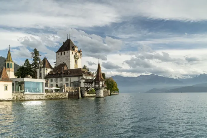 Framed Print : Oberhofen Castle and Lake Thun, Canton of Bern, Switzerland, Europe Framed Print : Oberhofen Castle and Lake Thun, Canton of Bern, Switzerland, Europe
