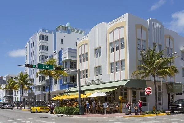 Ocean Drive and Art Deco architecture, Miami Beach, Miami, Florida, United States of America