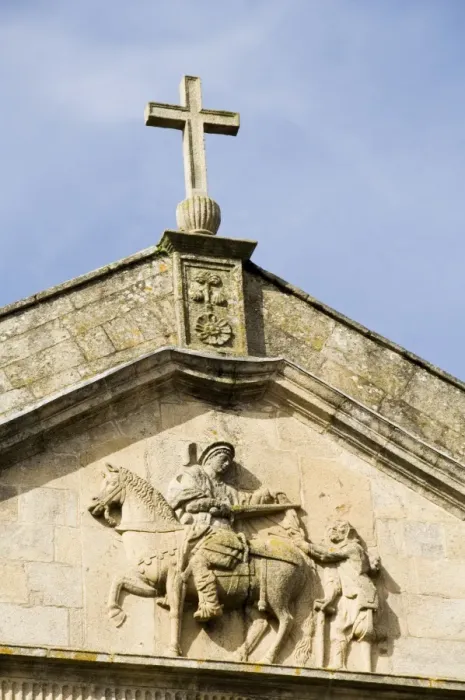 Framed Print : Detail of front of church of San Martin Pinario Framed Print : Detail of front of church of San Martin Pinario