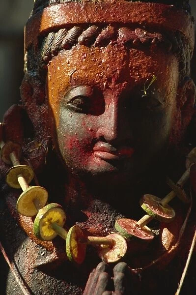 Detail ofdecorated Garuda image, Patan, Kathmandu Valley, Nepal, Asia