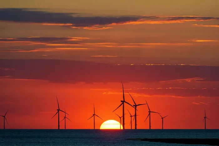 Framed Print : Offshore windfarm with amazing setting sun, New Brighton, Cheshire, England, United Kingdom, Europe Framed Print : Offshore windfarm with amazing setting sun, New Brighton, Cheshire, England, United Kingdom, Europe