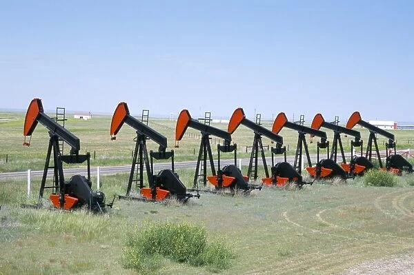 Oil pumps (nodding donkeys) for sale at oilfield supply merchants