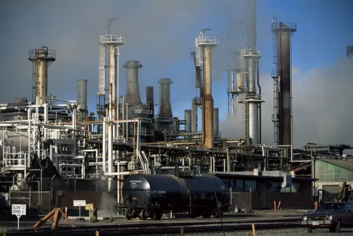 Framed Print : Oil refinery at Laurel Framed Print : Oil refinery at Laurel