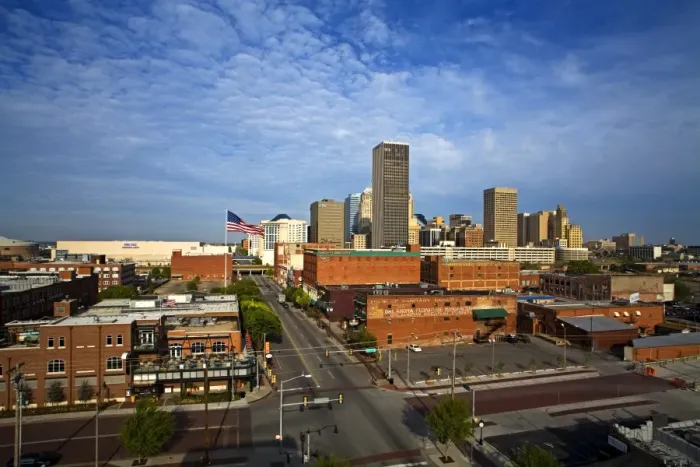 Framed Print : Oklahoma City viewed from Bricktown District Framed Print : Oklahoma City viewed from Bricktown District