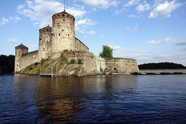 Olavinlinna Castle, a 15th-century three-tower castle in Savonlinna, Finland, Europe