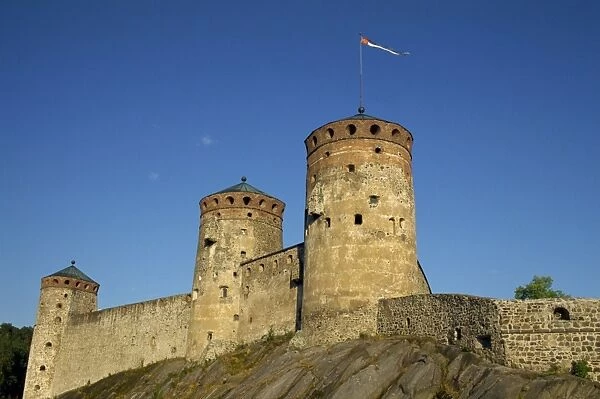Olavinlinna Castle, founded in 1475, at Savonlinna, Finland, Scandinavia, Europe