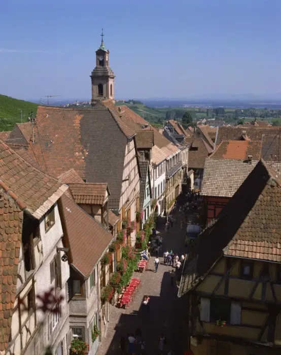 Framed Print : Old 16th and 17th century houses of wine-growers, Riquewihr, Alsace, France, Europe
