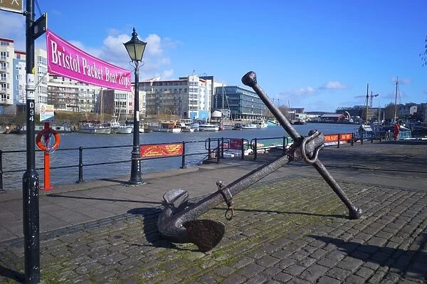 Old anchor on Bristol Harbour, Bristol, England, United Kingdom, Europe