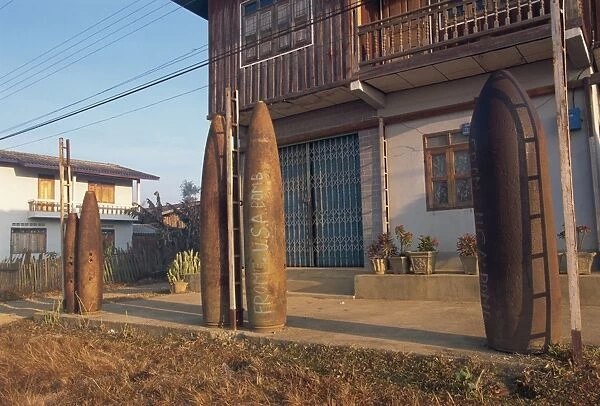 Old B-52 bombs used in town, Xieng Khuang Province, Phonsavan, Laos, Indochina