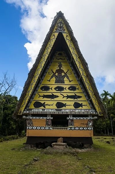 Old bai, a chiefs house on the Island of Babeldoab, Palau, Central Pacific, Pacific