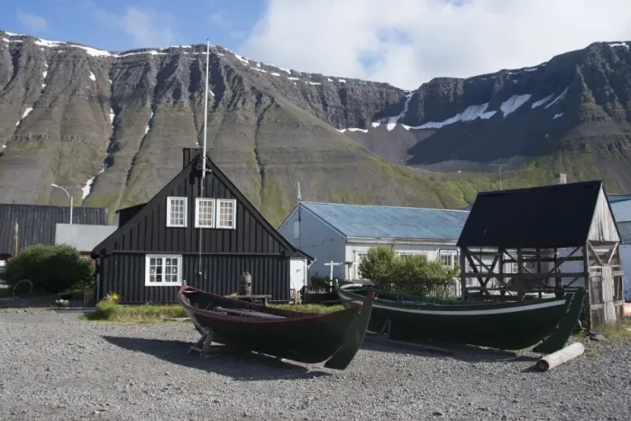 Framed Print : Old boats and houses at Isafjordur, West Fjords, Iceland, Polar Regions Framed Print : Old boats and houses at Isafjordur, West Fjords, Iceland, Polar Regions