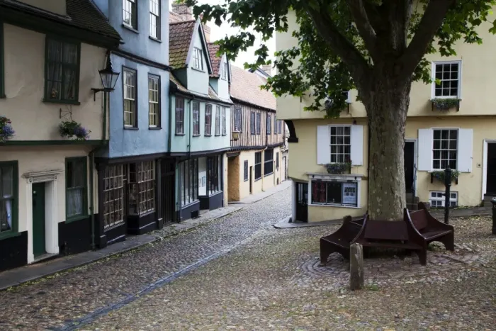 Framed Print : Old buildings on Elm Hill, Norwich, Norfolk, England, United Kingdom, Europe Framed Print : Old buildings on Elm Hill, Norwich, Norfolk, England, United Kingdom, Europe