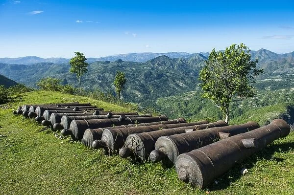 Old cannons in front of the Citadelle Laferriere, UNESCO World Heritage Site, Cap Haitien
