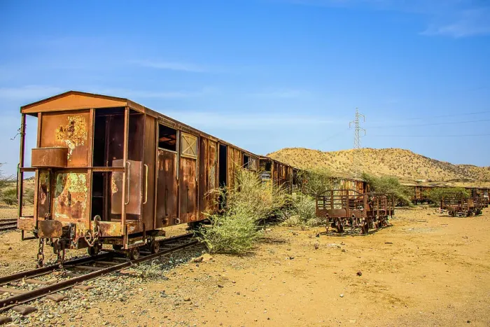 Framed Print : Old carriages of the Italian railway from Massawa to Asmara, Eritrea, Africa Framed Print : Old carriages of the Italian railway from Massawa to Asmara, Eritrea, Africa