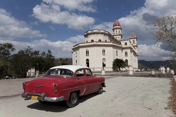 Old Chevrolet at the Church of Caridad del Cobre, Santiago de Cuba, Santiago de Cuba Province