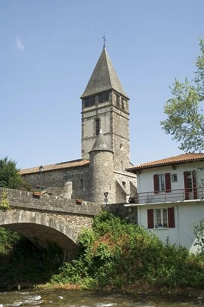 Old church in St. Etienne de Baigorry, Basque country, Pyrenees-Atlantiques