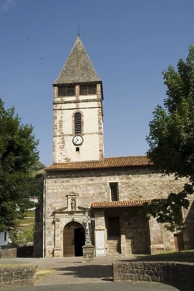 Old church in St. Etienne de Baigorry, Basque country, Pyrenees-Atlantiques