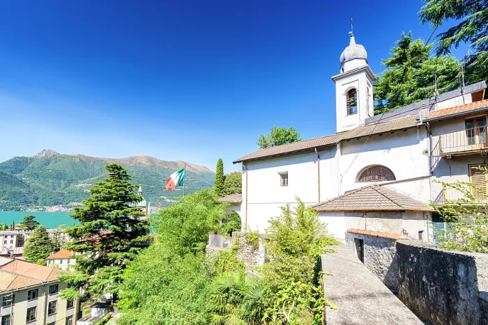 Framed Print : Old church in the village of Bellano, Lake Como, Lecco province, Lombardy, Italy Framed Print : Old church in the village of Bellano, Lake Como, Lecco province, Lombardy, Italy