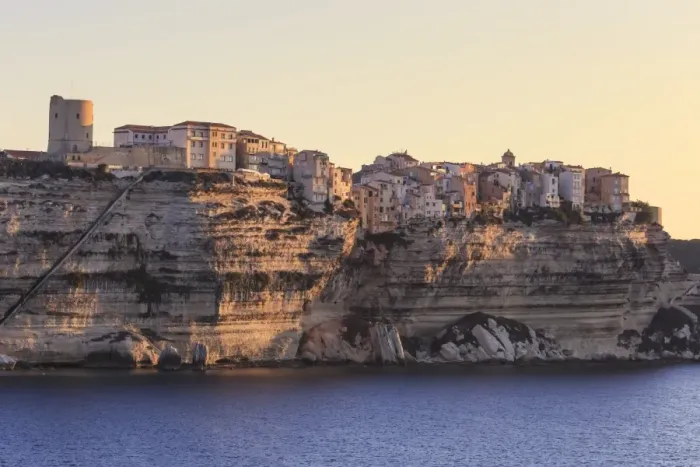 Framed Print : Old citadel at dawn, in early morning light, seen from the sea, Bonifacio, Corsica Framed Print : Old citadel at dawn, in early morning light, seen from the sea, Bonifacio, Corsica