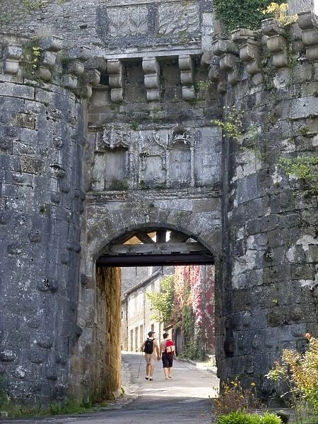 Old city gate, Vezelay, Burgundy, France, Europe