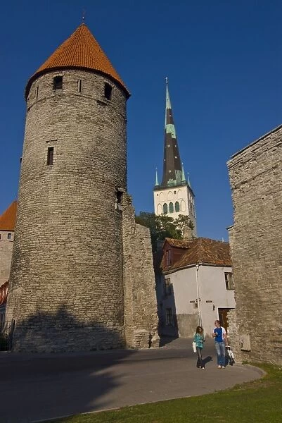 The old city walls of the old town of Tallinn, UNESCO World Heritage Site
