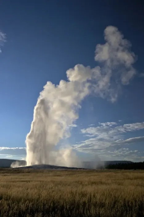 Framed Print : Old Faithful Geyser erupting in summer evening light, Yellowstone National Park, UNESCO World Heritage Site, Wyoming, United States of America, North America Framed Print : Old Faithful Geyser erupting in summer evening light, Yellowstone National Park, UNESCO World Heritage Site, Wyoming, United States of America, North America