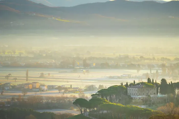 Framed Print : Old house at sunrise in Winter, Gubbio, Umbria, Italy Framed Print : Old house at sunrise in Winter, Gubbio, Umbria, Italy