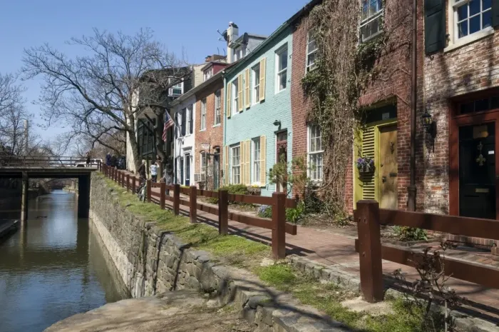 Framed Print : Old houses along the C&O Canal, Georgetown, Washington, D. C. United States of America, North America Framed Print : Old houses along the C&O Canal, Georgetown, Washington, D. C. United States of America, North America