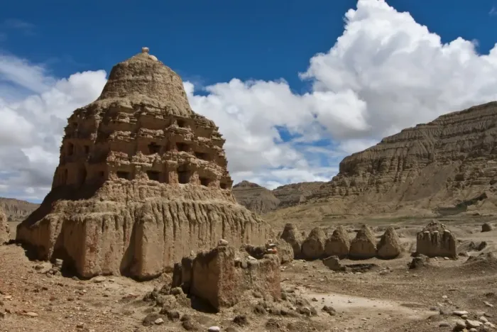 Framed Print : Old mud stupa in the old kingdom of Guge in the most western part of Tibet, China, Asia