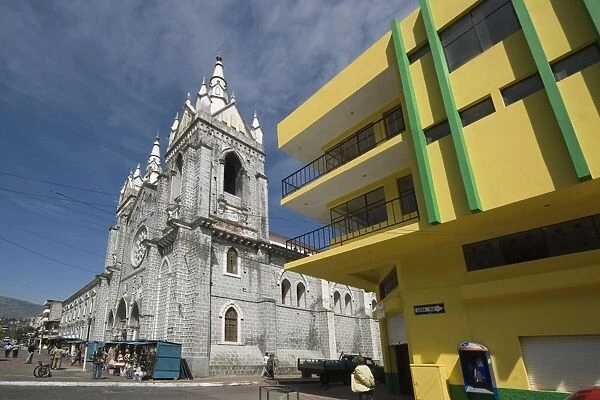 Old and new architecture at the Basilica de Nuestra Senora de Agua Santa