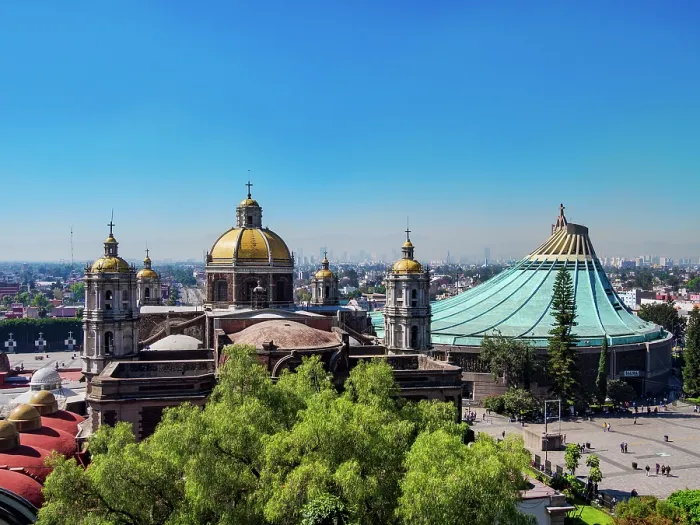Framed Print : Old and New Basilicas of Guadalupe, elevated view, Villa de Guadalupe, Mexico City, Mexico Framed Print : Old and New Basilicas of Guadalupe, elevated view, Villa de Guadalupe, Mexico City, Mexico