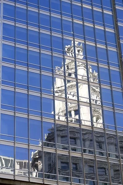 Old and new reflected in buildings, Chicago, Illinois, United States of America