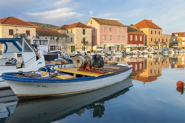 The old port of Stari Grad on Hvar Island, Croatia, Europe