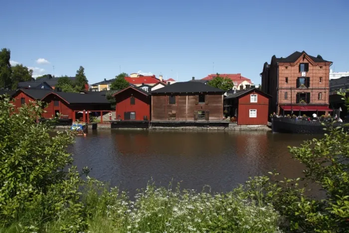 Framed Print : Old red hut granary warehouses on banks of River Porvoonjoki, Porvoo, Uusimaa Framed Print : Old red hut granary warehouses on banks of River Porvoonjoki, Porvoo, Uusimaa